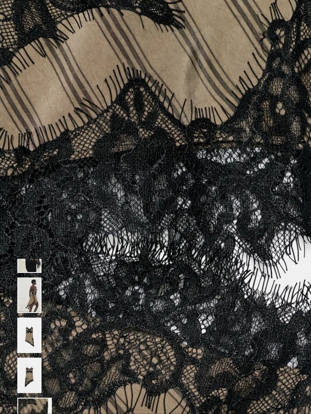 Zara Olive Green Slip Dress with Black Lace Trim - Picture 9 of 16